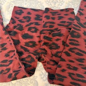 Red and Black Leopard Print Leggings